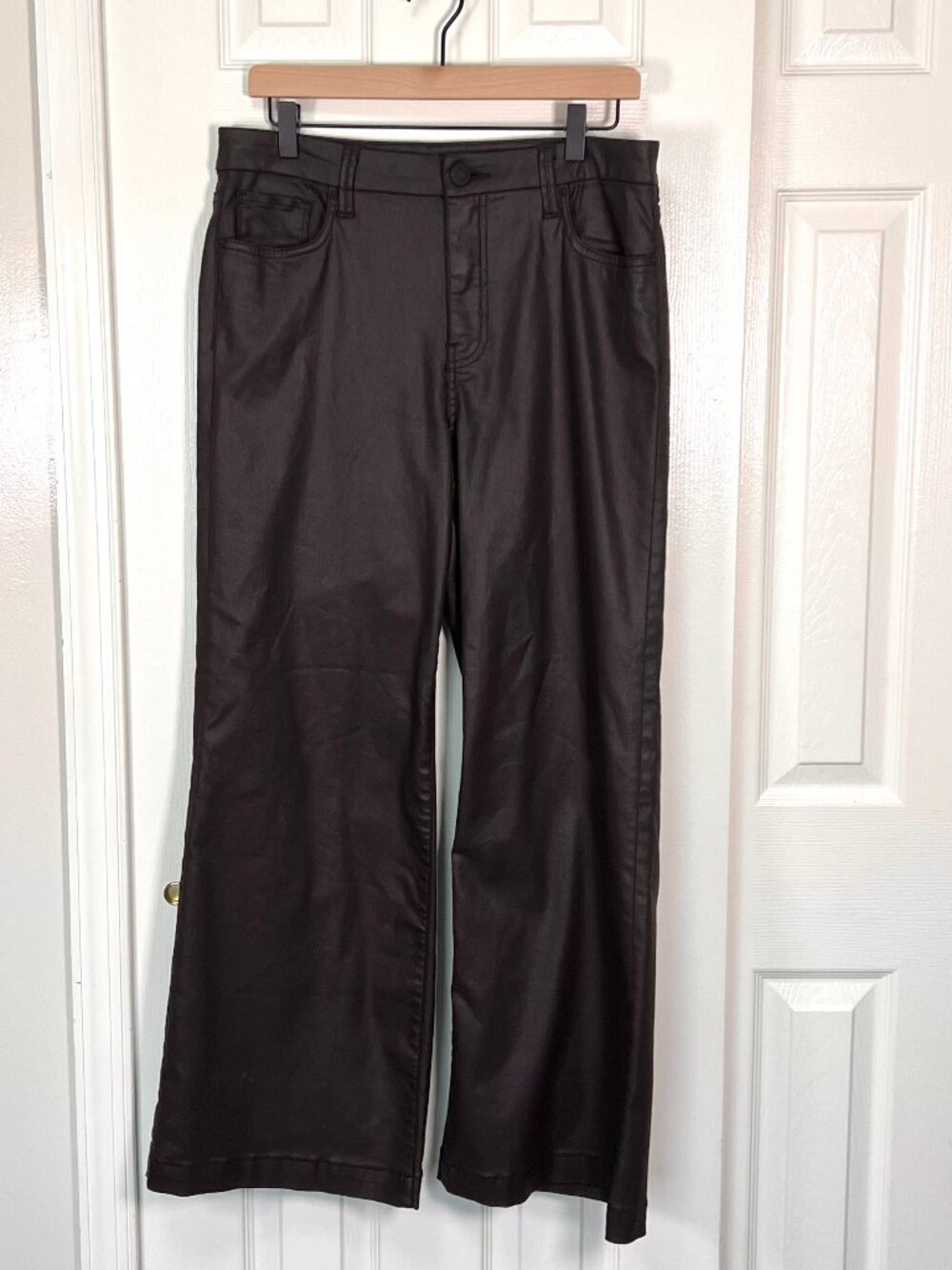 KUT from the Kloth Meg Fab AB Wide Leg High Rise Pants Brown Size 10 - Picture 2 of 8